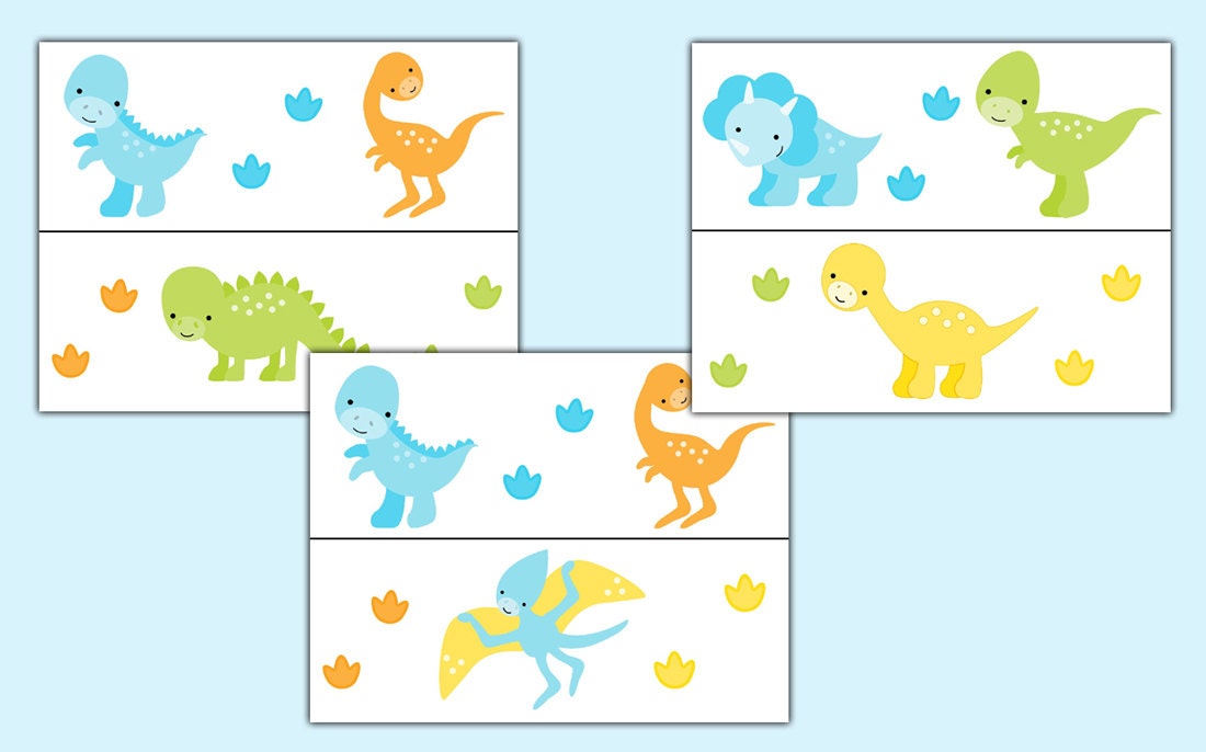 DINOSAUR WALLPAPER BORDER Decal Wall Art Baby Dino Nursery Etsy
