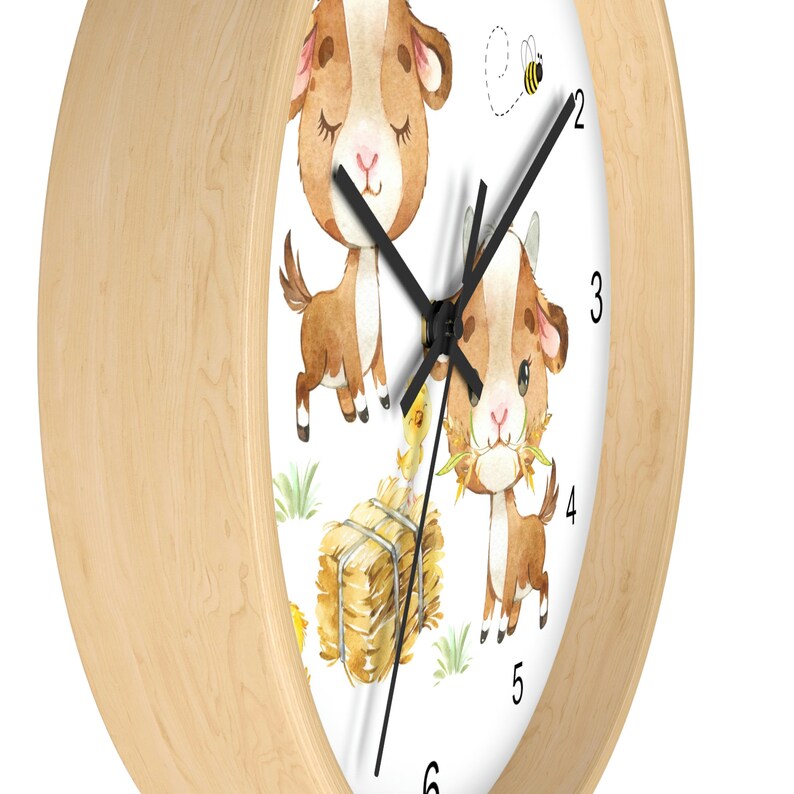 Goat Farm Animals Wall Clock Nursery Baby Boy Girl Kids Etsy