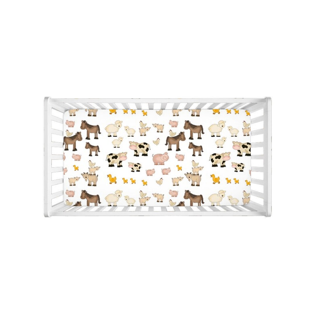 Farm Animals Fitted Crib Sheet Baby Boy Girl Nursery Barnyard Etsy