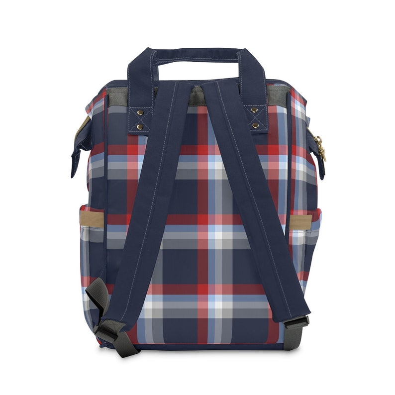 Blue Red Plaid Baby Boy Organizer Diaper Backpack Toddler - Etsy