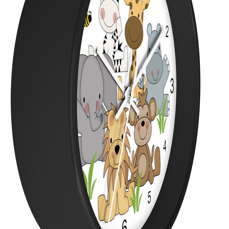 SAFARI ANIMAL CLOCK Baby Nursery Kids Room Wall Art Decor Etsy