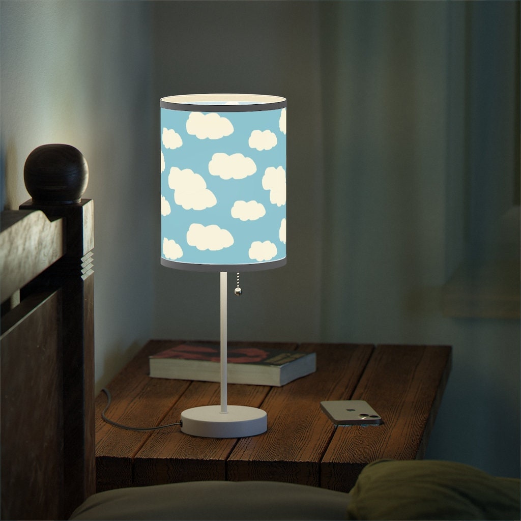 Blue Clouds Sky Nursery Table Desk Lamp Lampshade Night Light Etsy