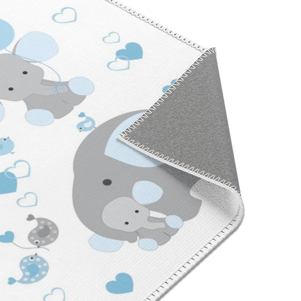 ELEPHANT BABY RUG Blue Boy Nursery Decor Etsy