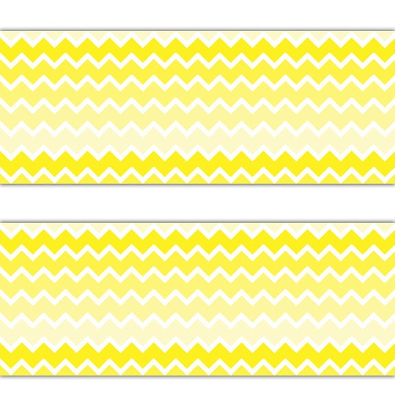 CHEVRON YELLOW OMBRE Wallpaper Border Wall Decals Baby Nursery