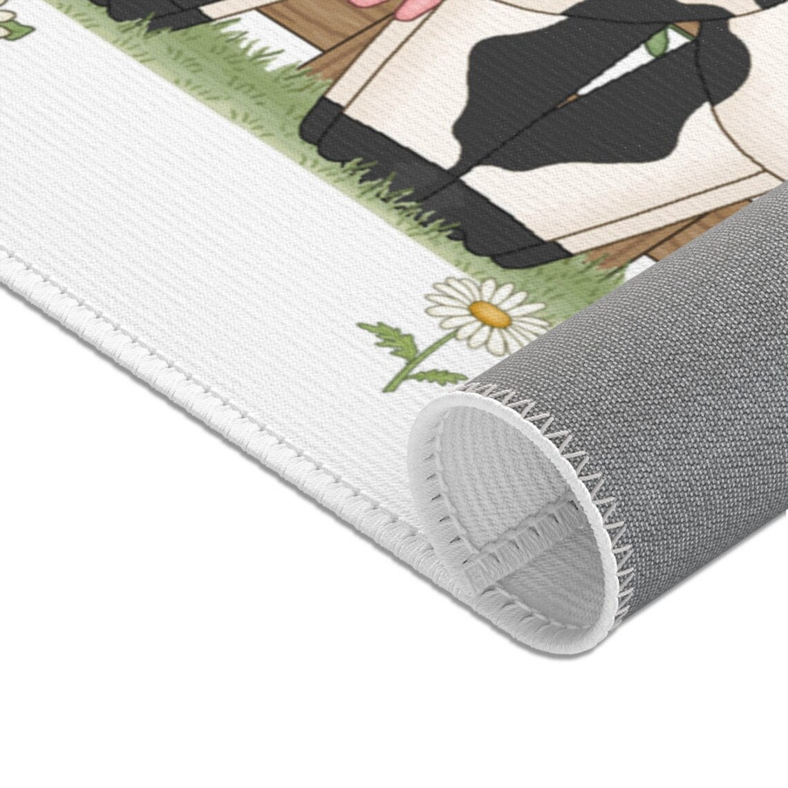 FARMHOUSE COW RUG Baby Farm Animals Nursery Kids Room Decor Etsy