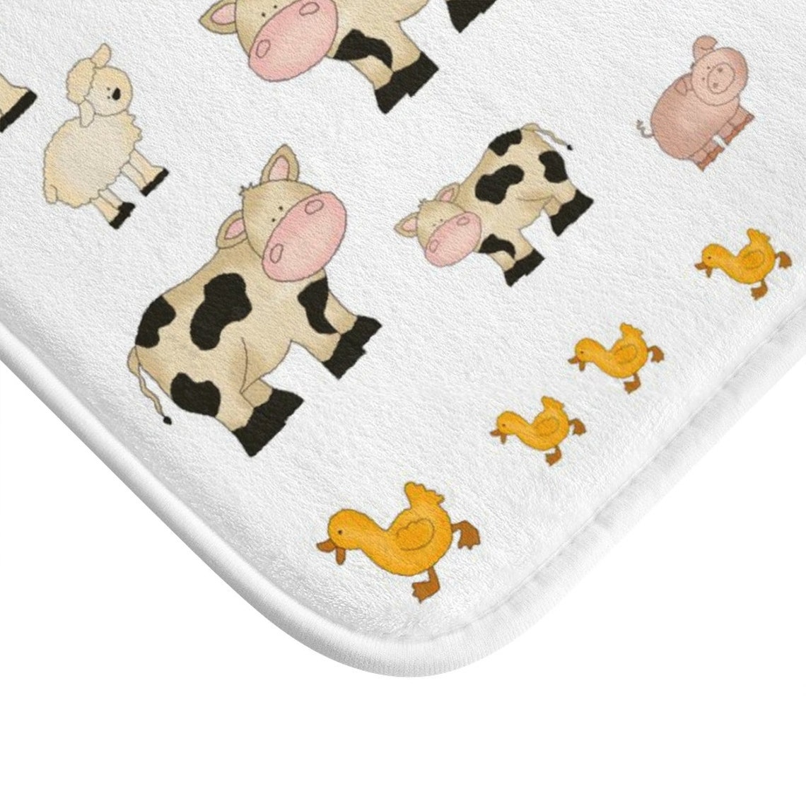 Farm Animals Bathroom Bath Mat Kids Barnyard Decor Horse Cow Etsy