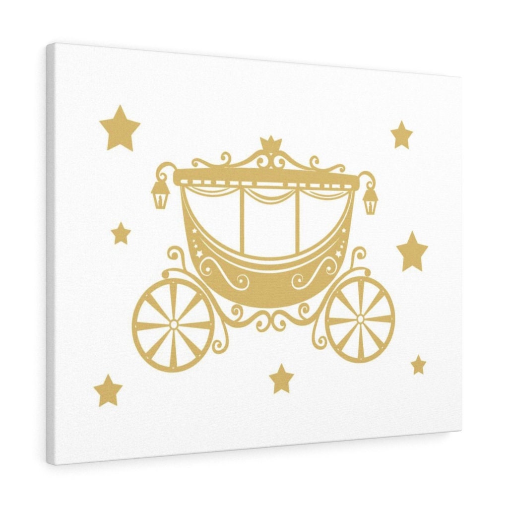 PRINCESS GOLD CARRIAGE Canvas Wall Art Print Baby Girl Nursery Etsy