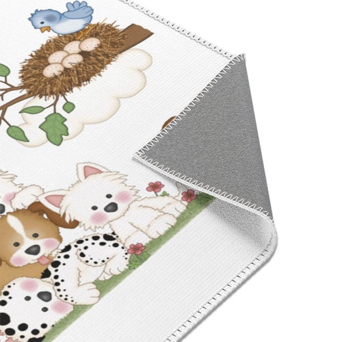 Puppy Dog Nursery Area Rug Floor Baby Girl buying Boy Play Mat Kids Bedroom Animal Room Decor