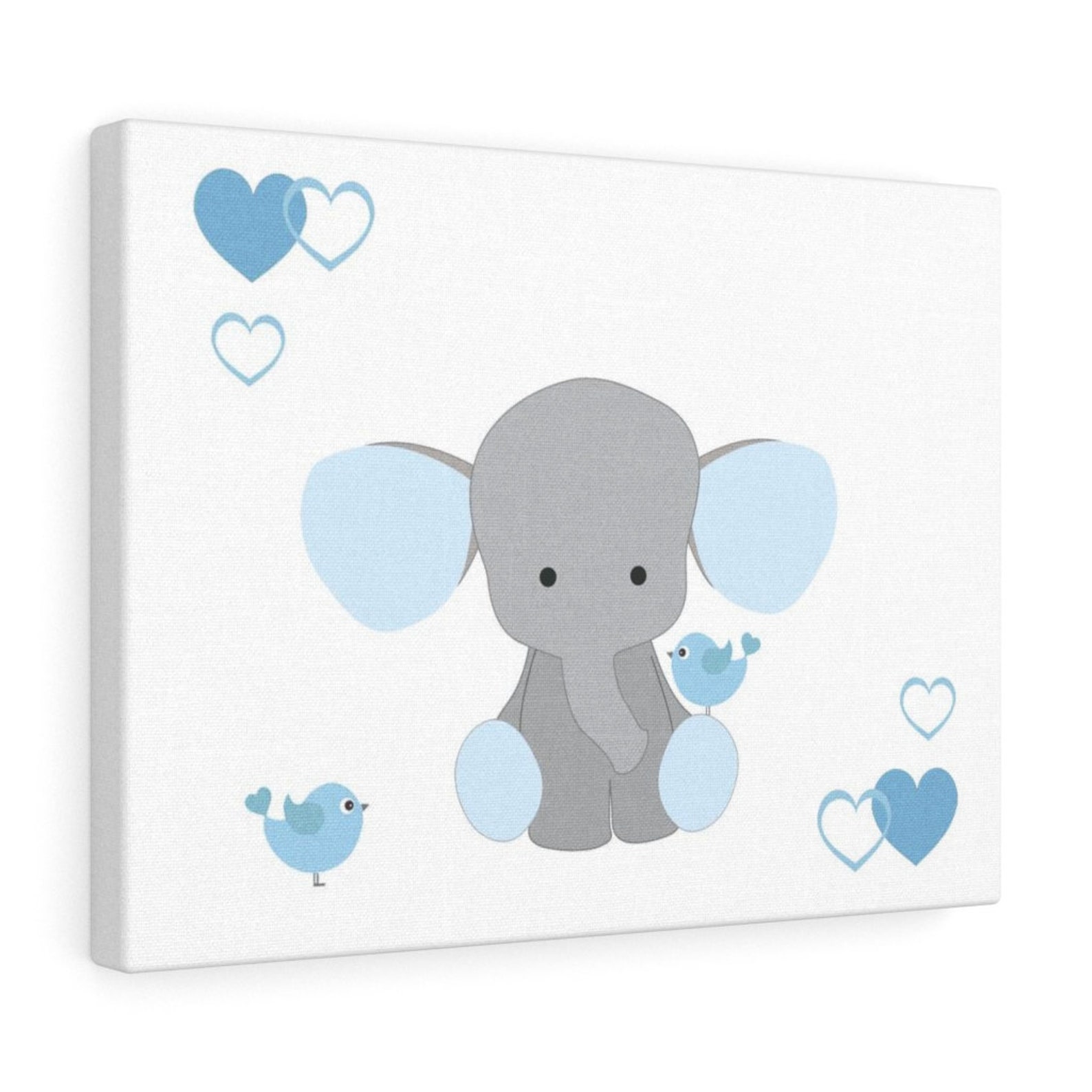 Elephant Nursery Art Print Blue Baby Boy Canvas Wall Decor Etsy