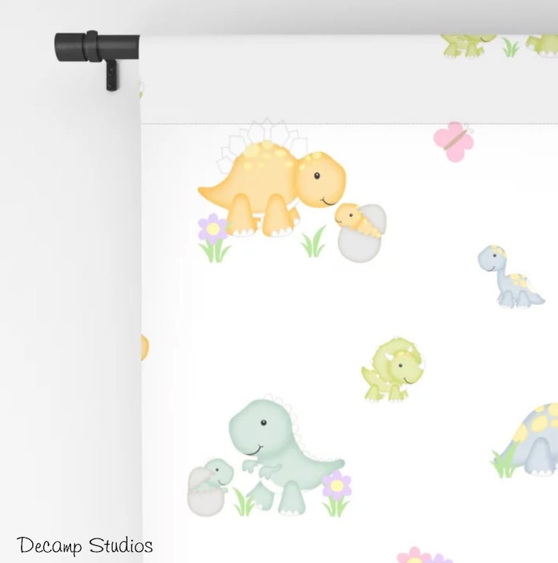 Watercolor Dinosaur Nursery Window Curtains Baby Girl Butterfly Floral Dino Eggs Bedroom shops Decor, Blackout Room Darkening Sheer Drapery Panels