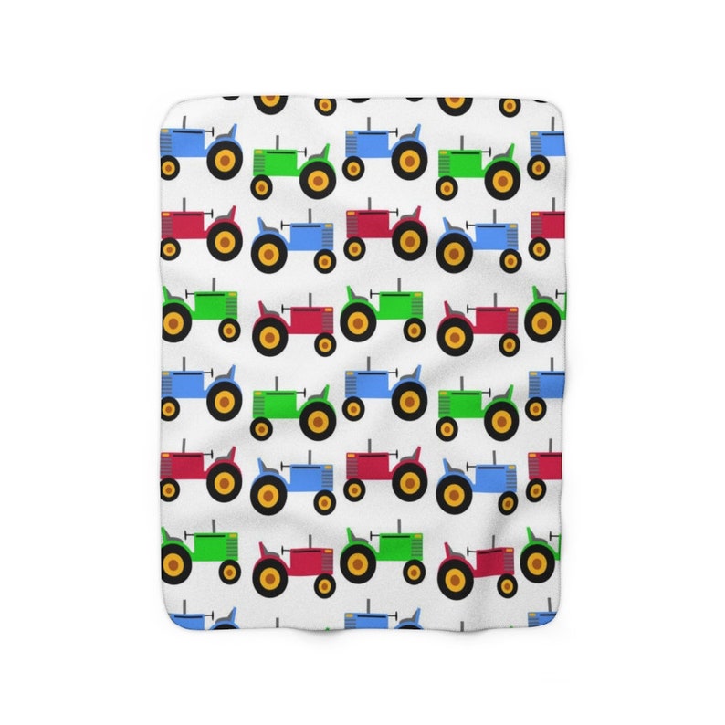 FARM TRACTOR BLANKET Baby Boy Nursery Crib Bedding Kids Etsy
