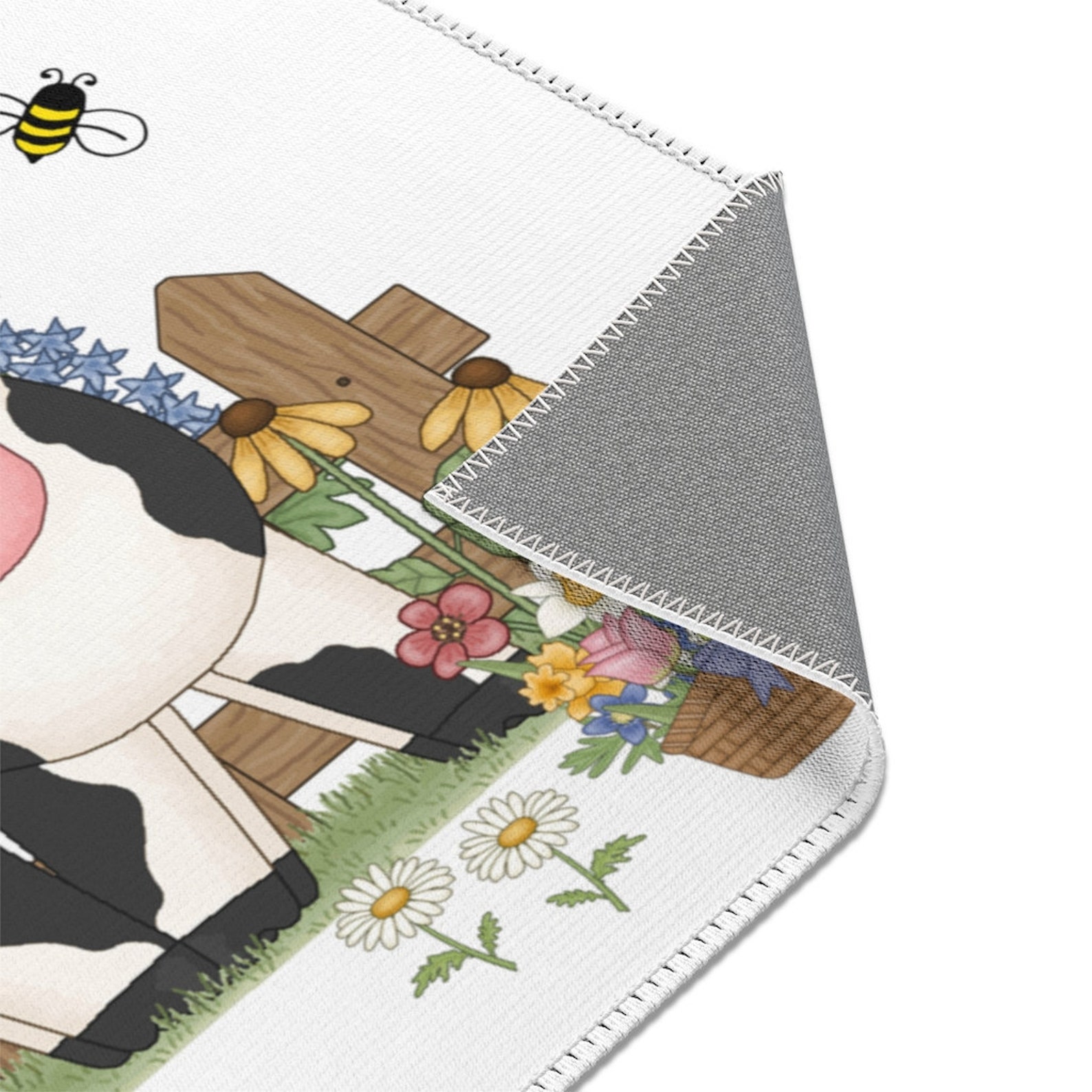 FARMHOUSE COW RUG Baby Farm Animals Nursery Kids Room Decor Etsy