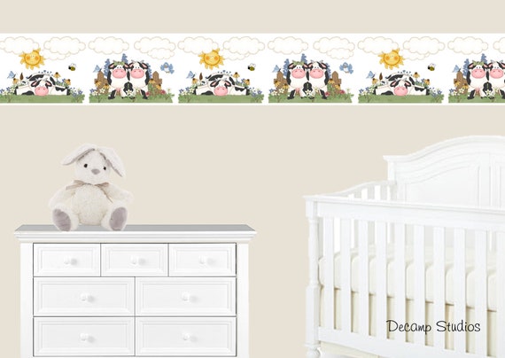 Home Decor Printable Farm Animal Cow Girl Baby Nursery Wall Art