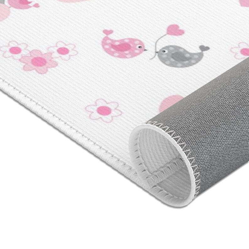Pink Gray Elephant Nursery Area Rug Baby Girl Play Mat Safari Etsy
