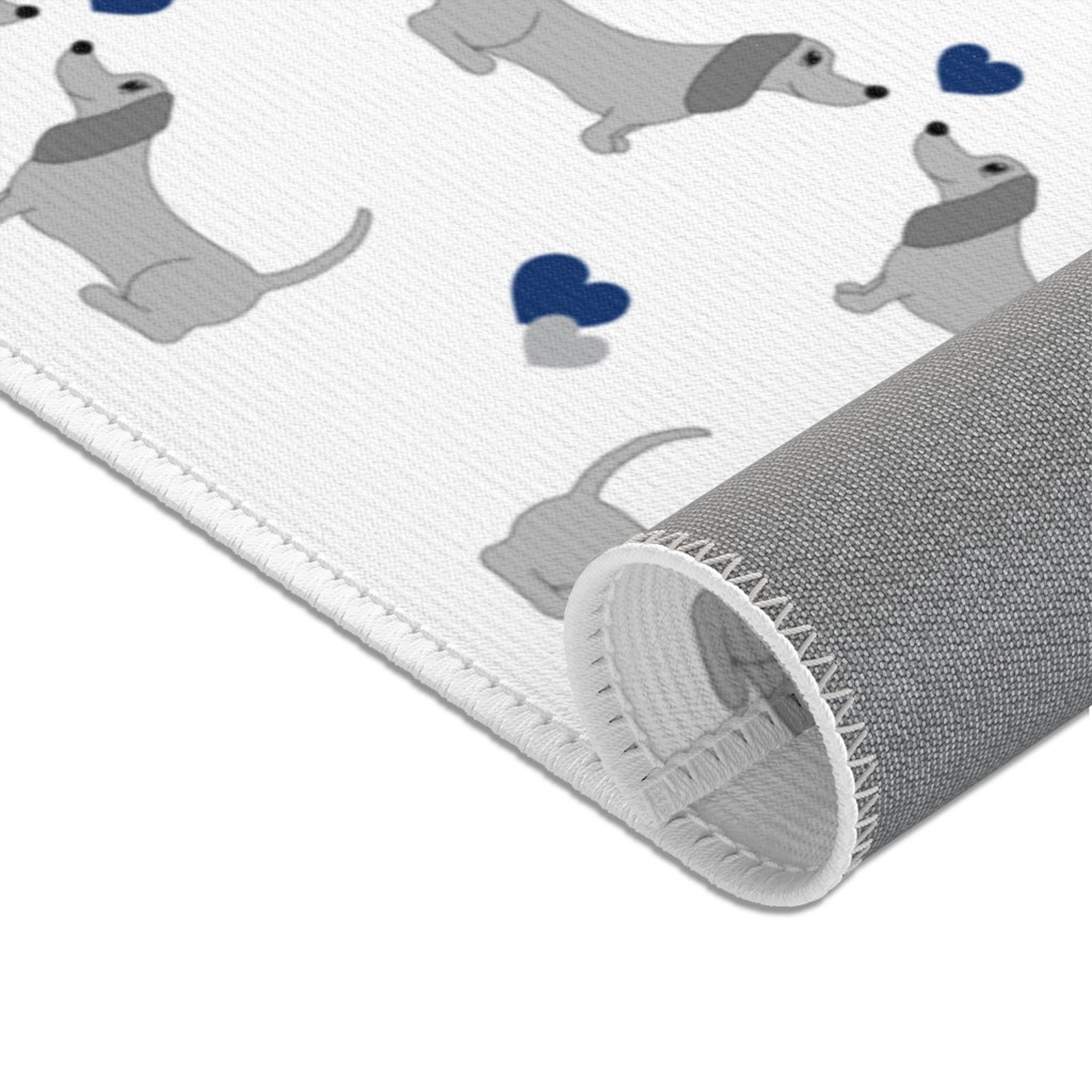 Dachshund Puppy Dog Area Rug Carpet Navy Blue Hearts Baby Etsy