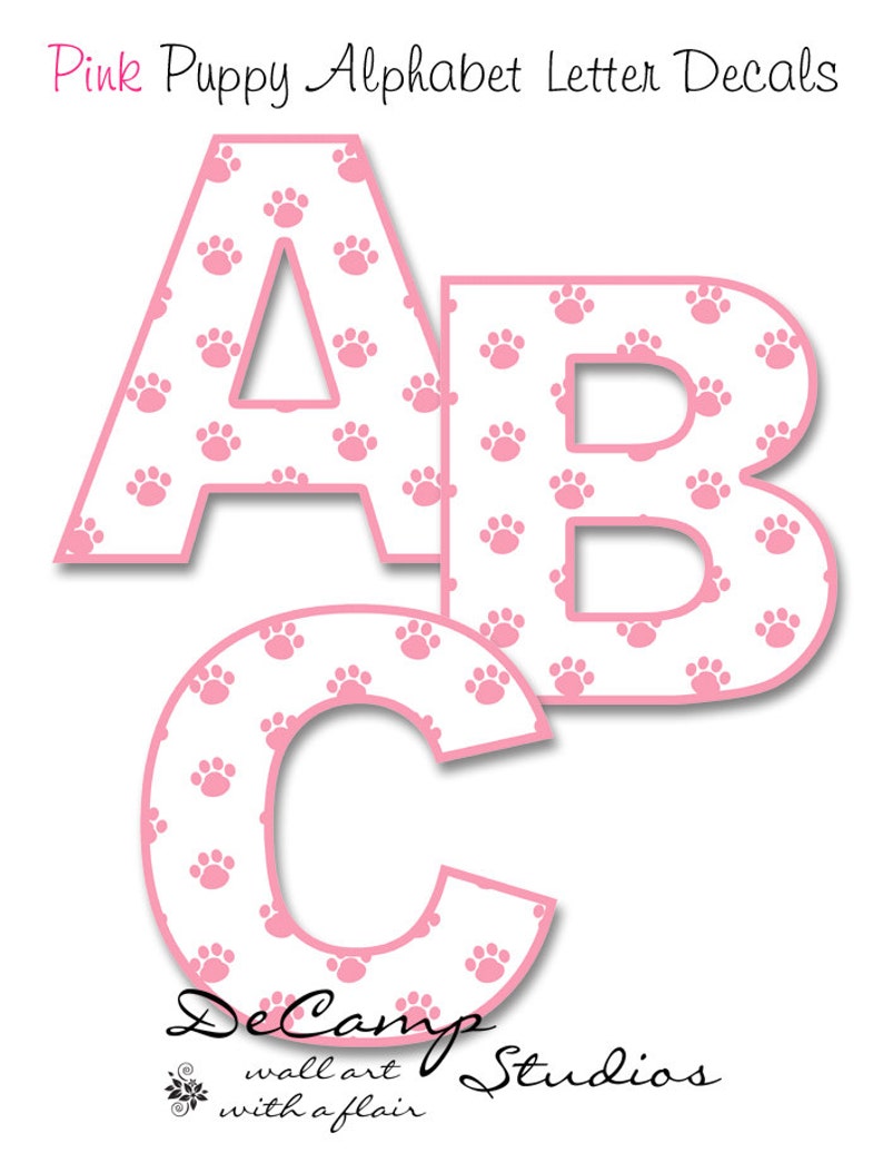 Puppy Letter Decal Girl Nursery Name Wall Art Personalized Etsy