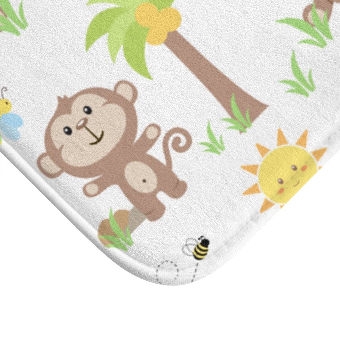 Safari Monkey Kids Bathroom Bath Mat Rug Jungle Animals Decor Etsy