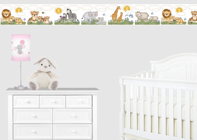 SAFARI ANIMALS DECALS Wall Art Wallpaper Border Stickers Decor Etsy