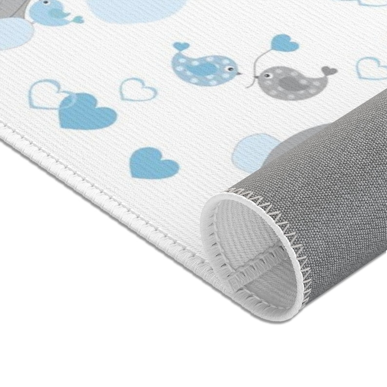 ELEPHANT BABY RUG Blue Boy Nursery Decor Etsy