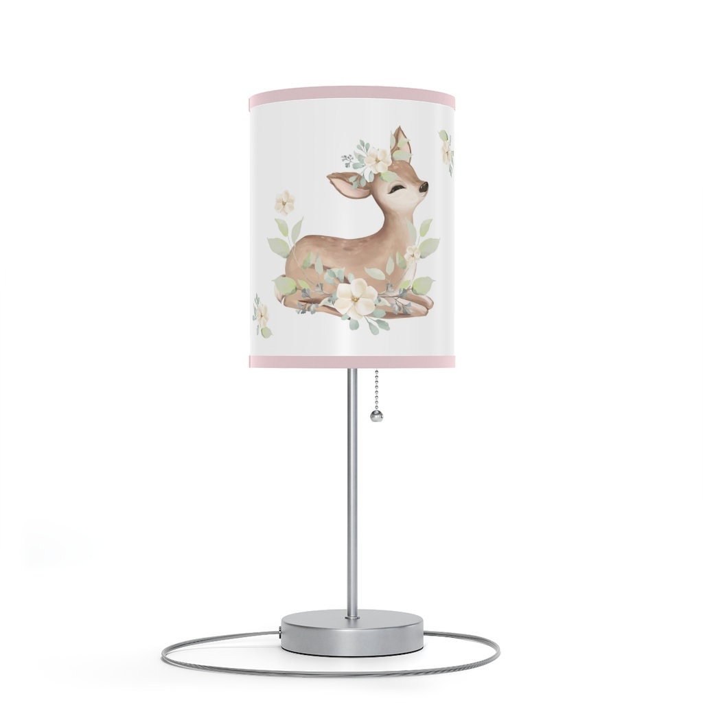 Watercolor Floral Woodland Forest Animals Baby Girl Nursery Deer