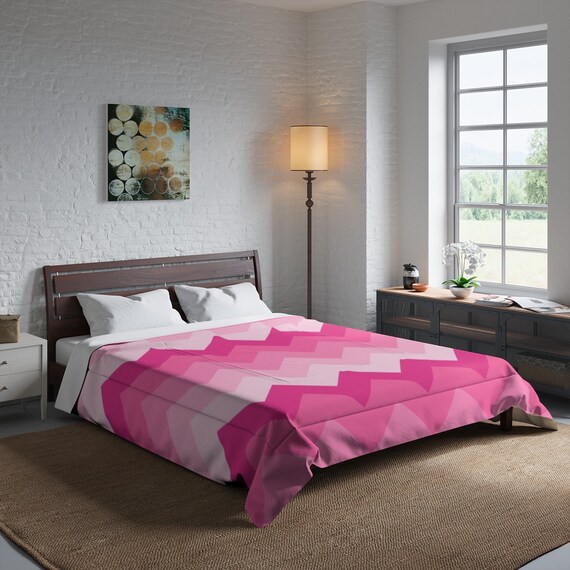 Hot Pink Chevron Comforter Girls Bedding Bedroom Blanket Room Etsy