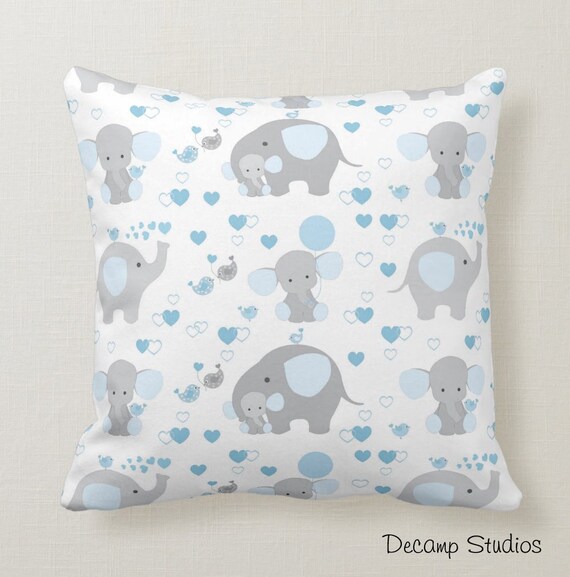 BLUE ELEPHANT PILLOW Baby Boy Crib Bedding Nursery Room Decor Etsy
