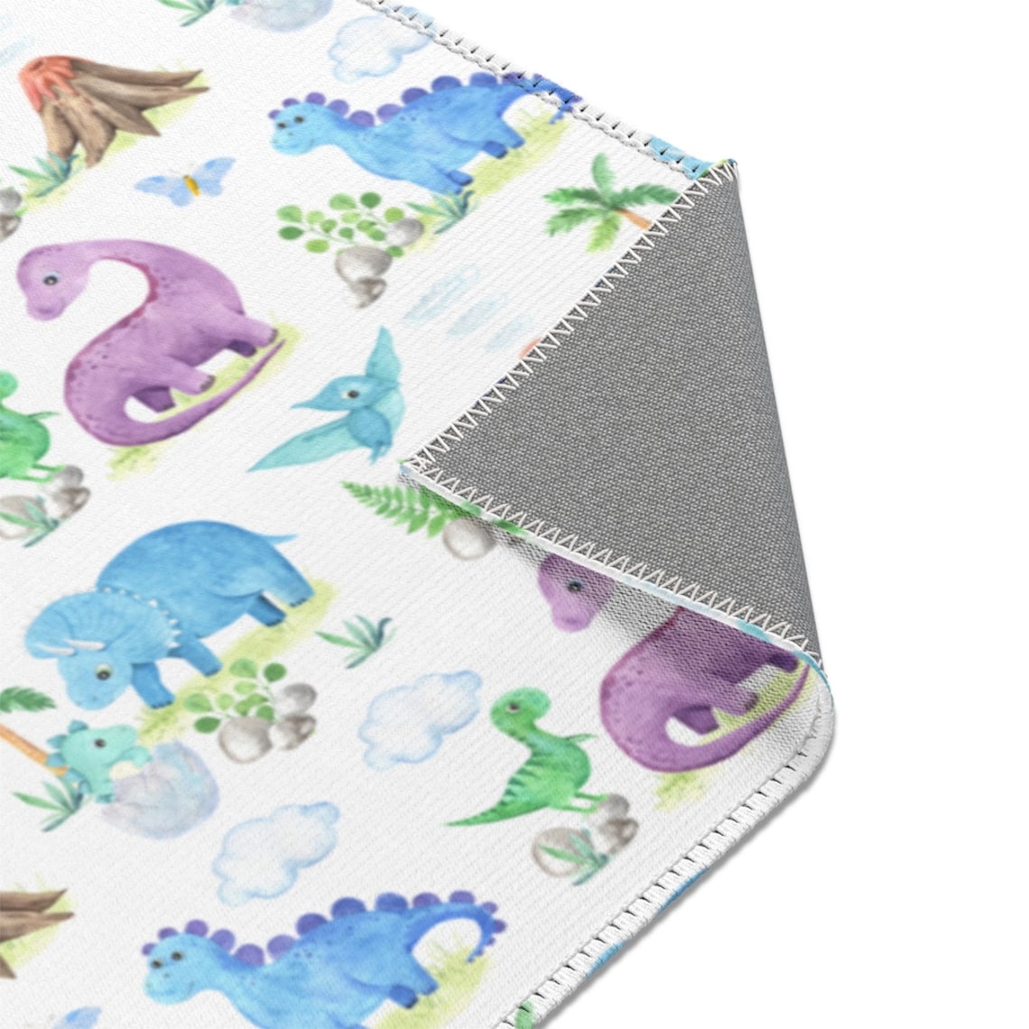 Watercolor Dinosaur Nursery Area Rug Baby Play Floor Mat Boy Etsy