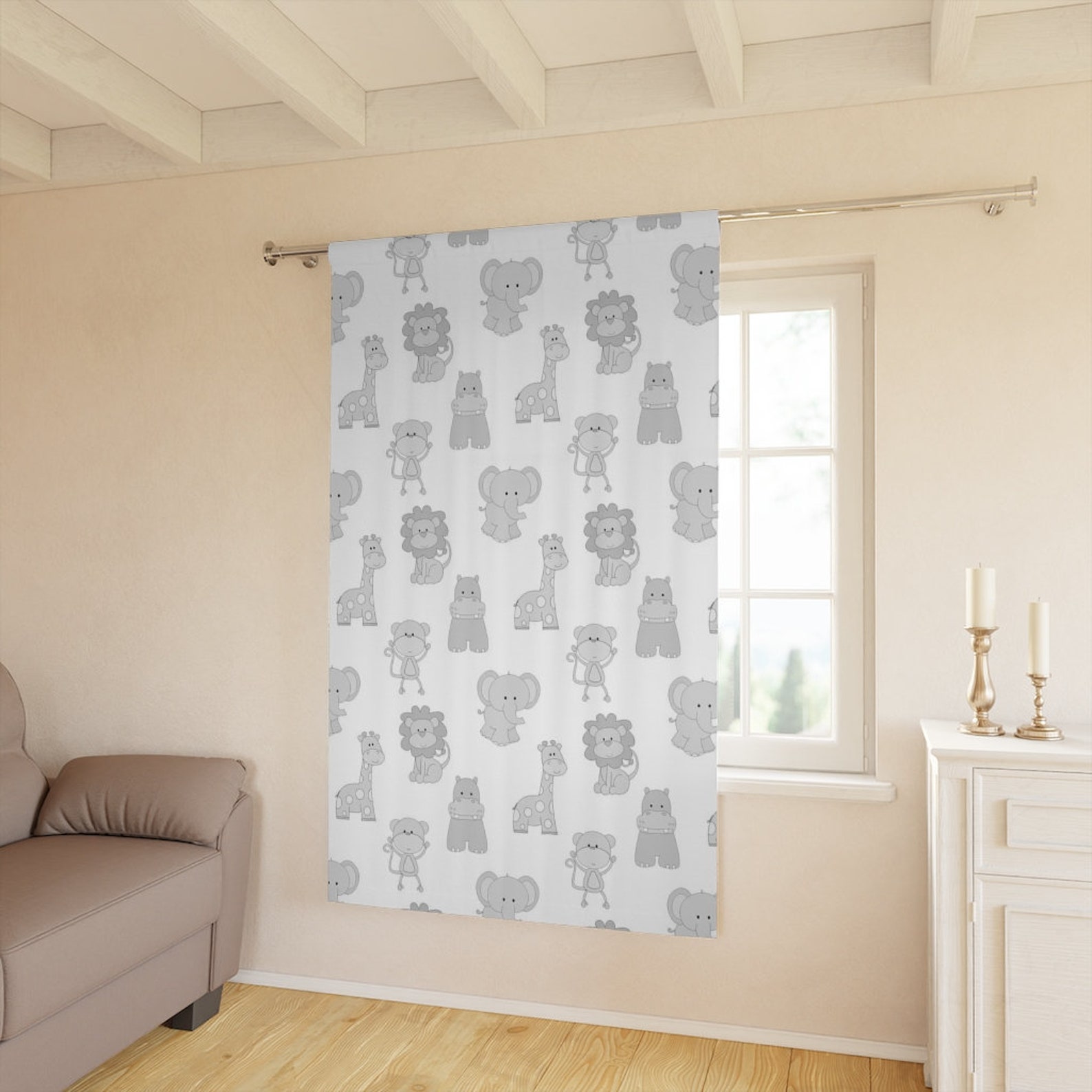 Safari Animals Baby Boy Nursery Blackout Window Curtain 1 - Etsy