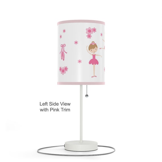 Ballerina Table Lamp Lampshade Night Light Baby Girl Pink Floral