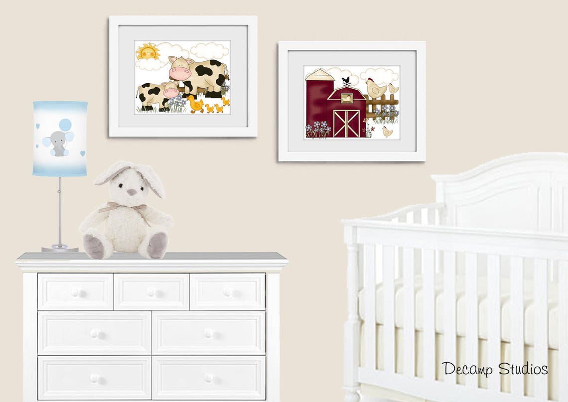 FARM ANIMAL PRINTS Kids Wall Art Decor Etsy