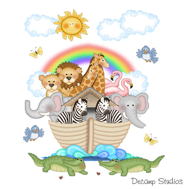 NOAHS ARK ANIMALS Decal Wall Art Decor Etsy