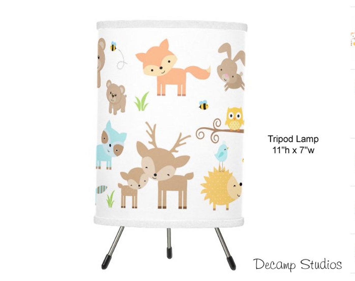 Woodland Animals Lamp Baby Nursery Kids Room Decor Forest Etsy
