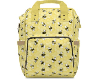 Giallo Miele Favo Bombo Bee Baby Girl Biberon Pannolino Zaino Borsa Bumblebee Nursery Decor, Mamma Per Essere Doccia Regalo