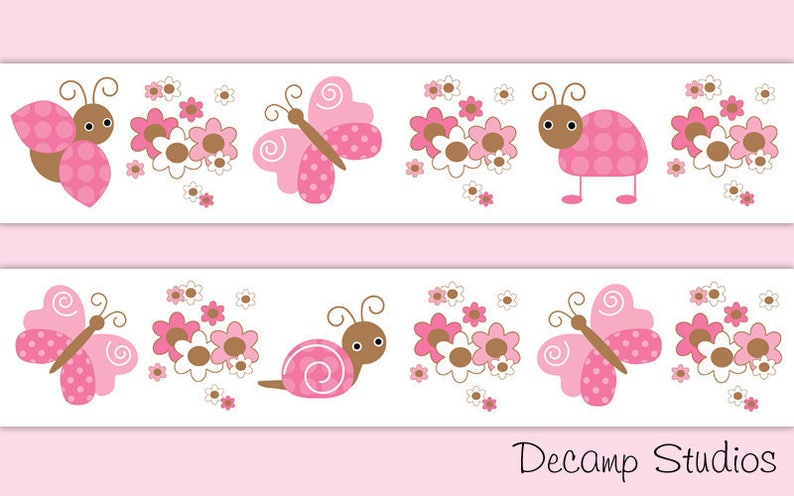 Nursery Wallpaper Borders Butterfly Chickadee Nursery Baby Girl