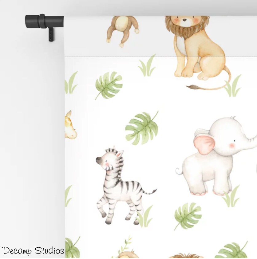 SAFARI ANIMALS NURSERY Curtains Kids Room Decor Blackout and Etsy