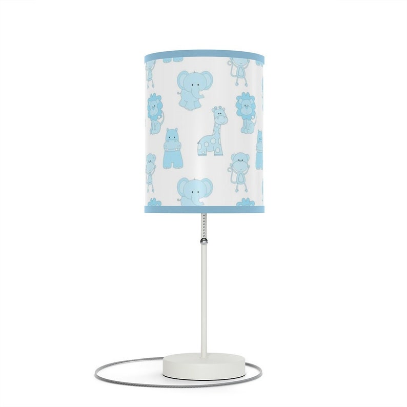 Safari Animals Nursery Table Lamp Lampshade Nightlight Baby Etsy
