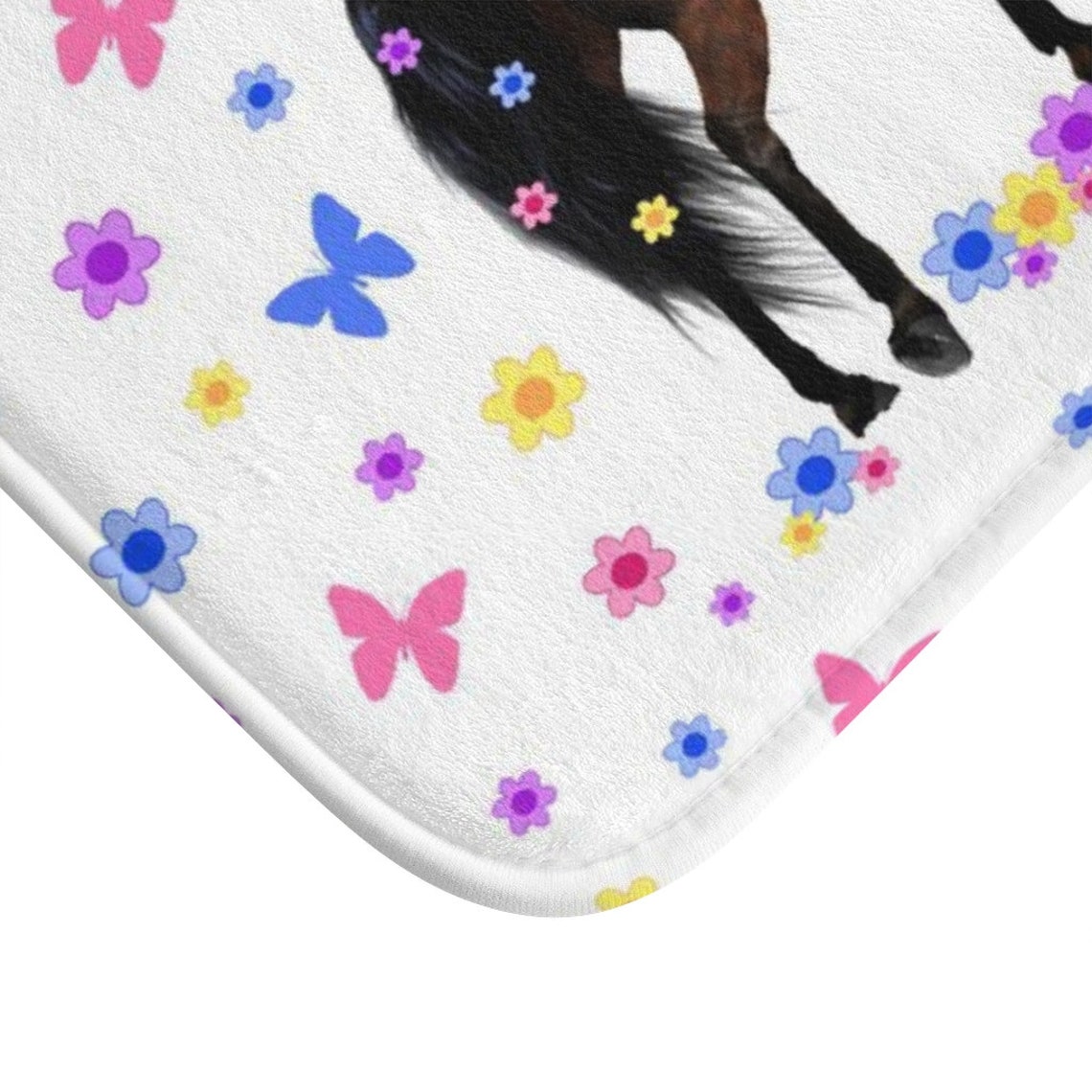 Horse Bath Mat Girl Shower Rug Bathroom Room Decor Wild Etsy