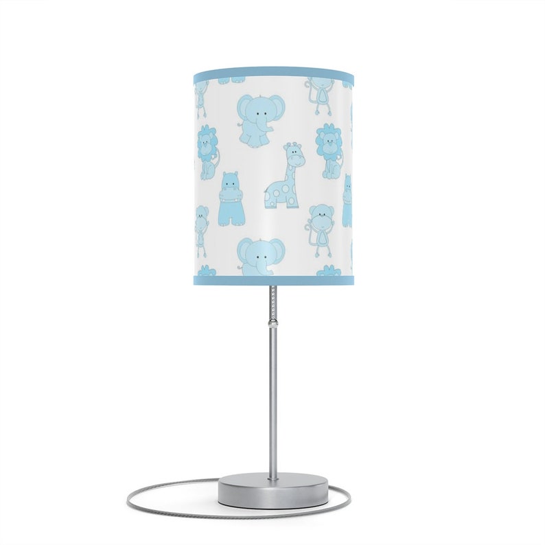 Safari Animals Nursery Table Lamp Lampshade Nightlight Baby Etsy