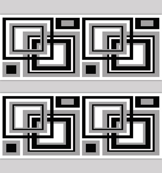 GEOMETRIC WALL DECOR Art Decal Wallpaper Border Abstract Etsy