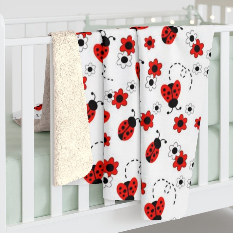 LADYBUG BLANKET Baby Girl Nursery Crib Bedding Sofa Throw Etsy