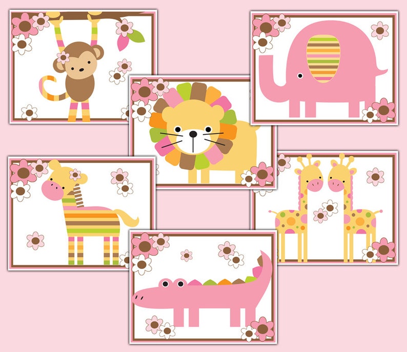 SAFARI WALLPAPER BORDER Wall Art Decals Baby Girl Jungle Etsy