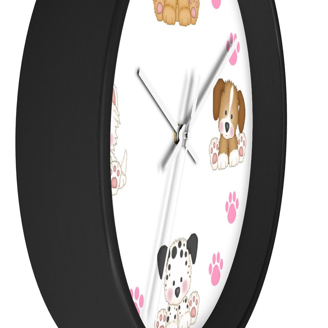 PINK PUPPY CLOCK Baby Girl Nursery Decor Etsy