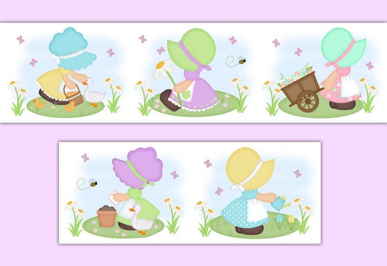 Butterfly Chickadee Nursery Baby Girl Wallpaper Border Wall Art Decals Kids Room