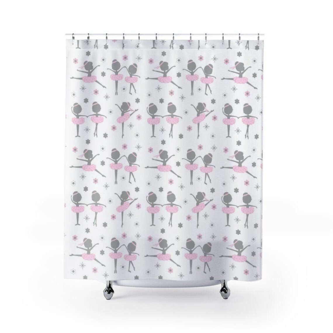 BALLERINA SHOWER CURTAIN Girls Pink Ballet Bathroom Decor Etsy