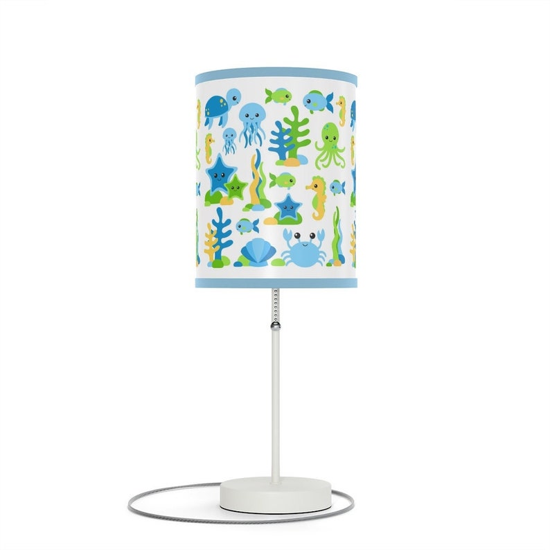 Blue Green Sea Life Ocean Animals Baby Nursery Table Lamp Etsy