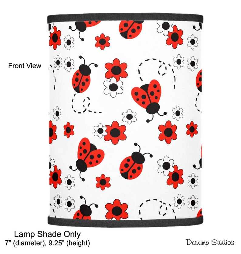RED LADYBUG LAMP Nursery Baby Girl Table Kids Room Desk Night Light Dresser Changing Table Lighting Lampshade Children/'s Table Desk Lamp