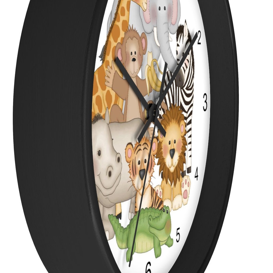 KIDS WALL CLOCK Safari Jungle Animals Baby Boy Girl Nursery Etsy