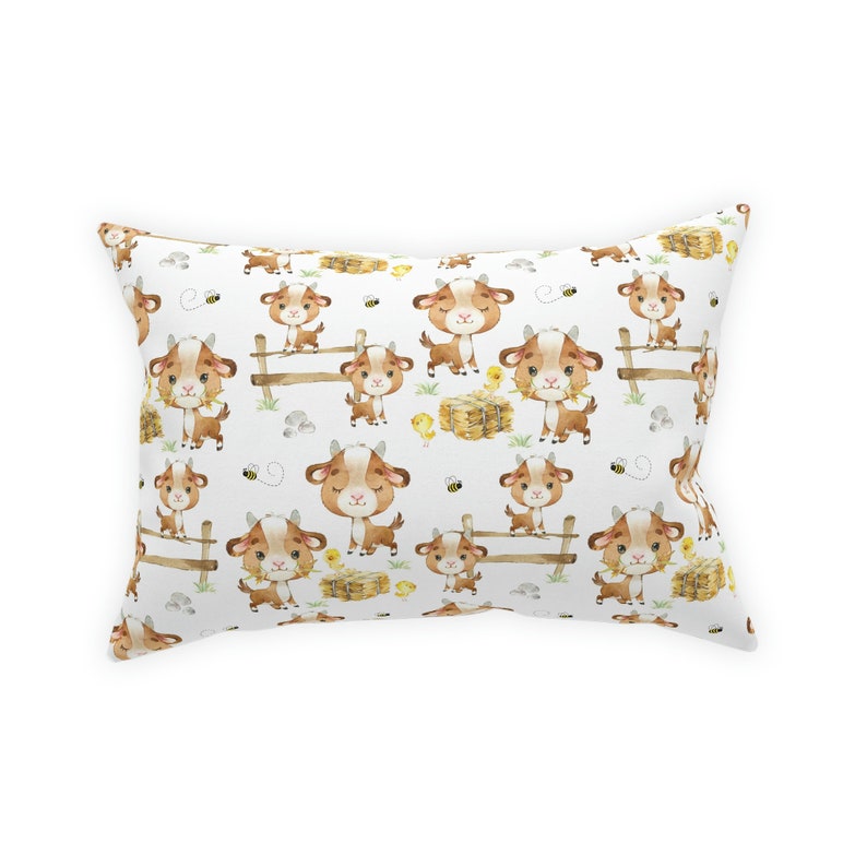 Farm Animals Goat Throw Pillow Square Lumbar Nursery Baby Girl Etsy