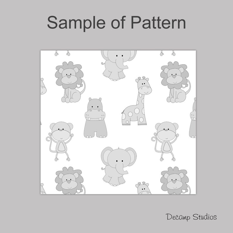 Gray Safari Jungle Animals Nursery Round Area Rug Carpet Etsy