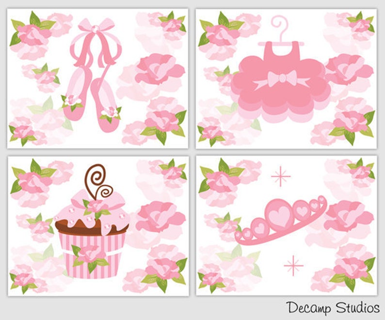 Deer Antler Roses Woodland Nursery Prints Wall Art Shabby Chic Girl Cottage Room
